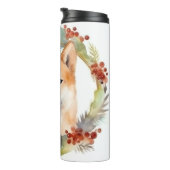 Shiba Inu Kerstkrans feestelijke pup Thermosbeker (Geroteerd rechts)
