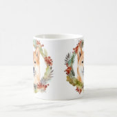 Shiba Inu Kerstkrans Festieve Pup Koffiemok (Center)