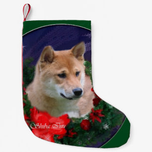 Shiba Inu Kerstkrans Kleine Kerstsok