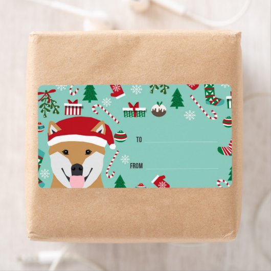 Shiba Inu Kerstlabels - doge kerst Etiket (Insitu)
