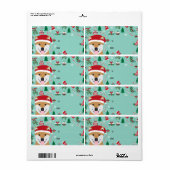 Shiba Inu Kerstlabels - doge kerst Etiket (Full Sheet)