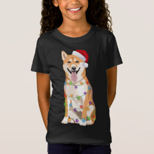 Shiba Inu Kerstlights Hondenliefhebber Santa Ha T-shirt