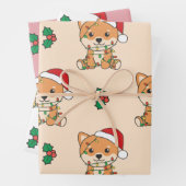 Shiba Inu Kerstmis Winter Dieren Vakantie Honden Inpakpapier Vel (In situ)