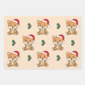 Shiba Inu Kerstmis Winter Dieren Vakantie Honden Inpakpapier Vel (Voorkant)