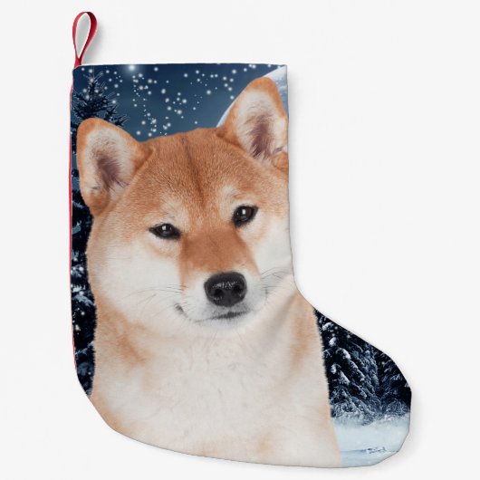 Shiba Inu kerststop Kleine Kerstsok (Voorkant)