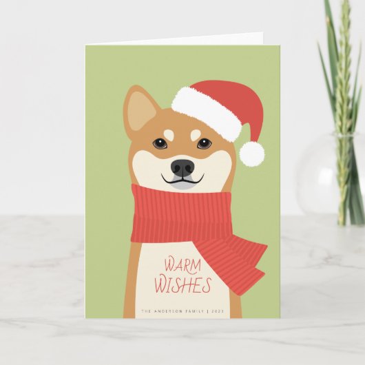 Shiba Inu Kerstvakantie Kaart (Voorkant)