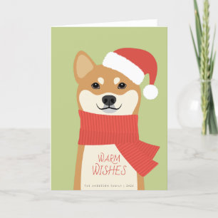 Shiba Inu Kerstvakantie Kaart