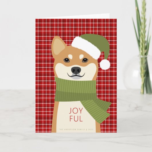 Shiba Inu Kerstvakantie Kaart (Voorkant)