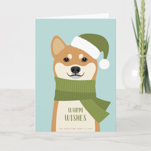 Shiba Inu Kerstvakantie Kaart (Voorkant)