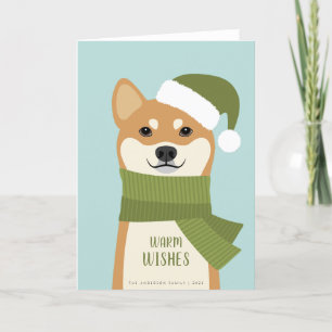 Shiba Inu Kerstvakantie Kaart