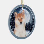 Shiba Inu kerstversiering Keramisch Ornament (Rechts)