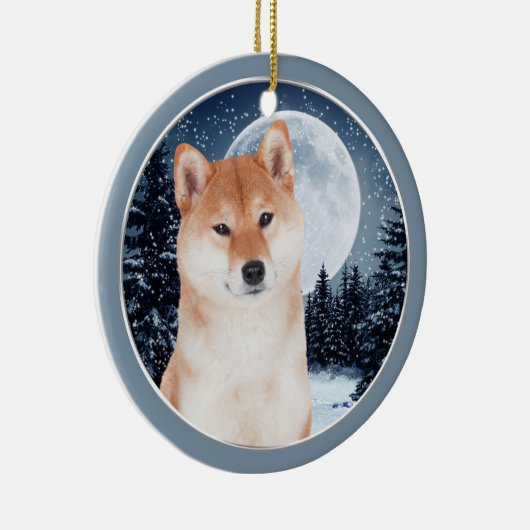 Shiba Inu kerstversiering Keramisch Ornament (Rechts)