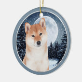 Shiba Inu kerstversiering Keramisch Ornament (Links)