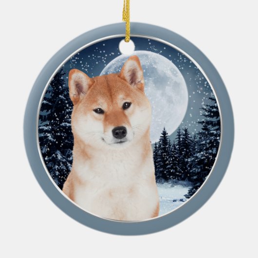 Shiba Inu kerstversiering Keramisch Ornament (Achterkant)