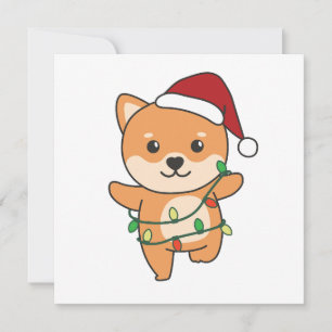 Shiba Inu KerstWinter Cute Dogs Feestdagenkaart