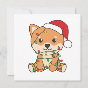 Shiba Inu KerstWinter Cute Dogs Feestdagenkaart