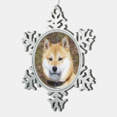 Shiba inu-Kumako Tin Sneeuwvlok Ornament (Rechts)