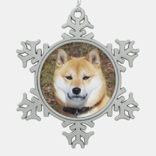 Shiba inu-Kumako Tin Sneeuwvlok Ornament