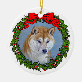 Shiba Inu-kunst van Glenda S. Harlan Keramisch Ornament