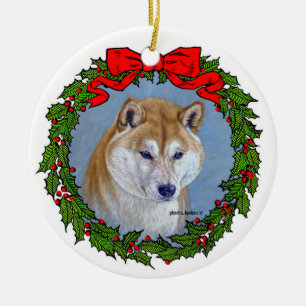 Shiba Inu-kunst van Glenda S. Harlan Keramisch Ornament