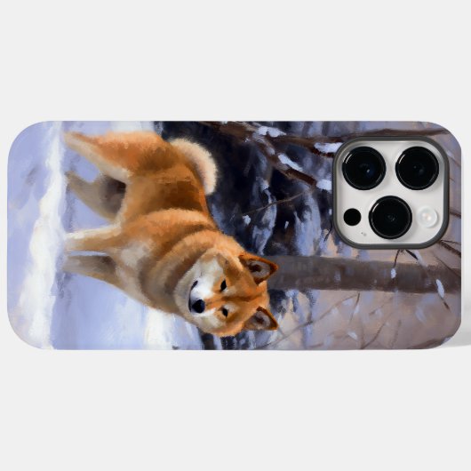 Shiba Inu Laat Het Sneeuw Kerstmis Case-Mate iPhone Case (Achterkant (horizontaal))