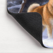 Shiba Inu Laat Het Sneeuw Kerstmis Muismat (Hoek)