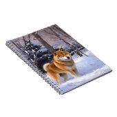 Shiba Inu Laat Het Sneeuw Kerstmis Notitieboek (Rechterzijde)