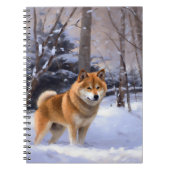 Shiba Inu Laat Het Sneeuw Kerstmis Notitieboek (Voorkant)