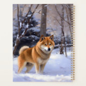 Shiba Inu Laat Het Sneeuw Kerstmis Planner (Achterkant)