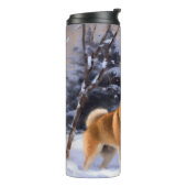 Shiba Inu Laat Het Sneeuw Kerstmis Thermosbeker (Gedraaid links)