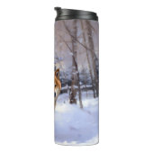 Shiba Inu Laat Het Sneeuw Kerstmis Thermosbeker (Geroteerd rechts)