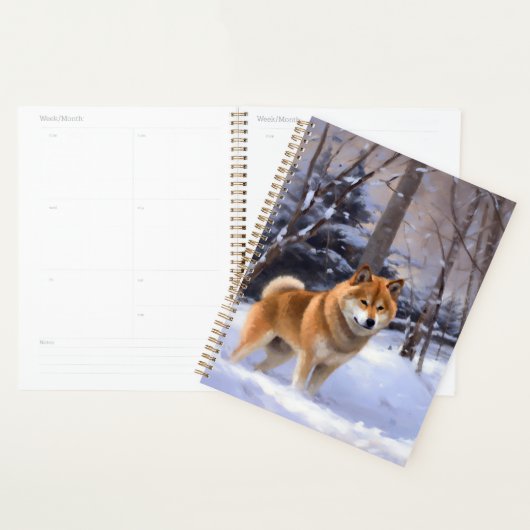 Shiba Inu Laat het Sneeuwen Kerstmis Planner (Display)