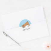 Shiba Inu Let it Snow - Fun Dog Kerstfeestdag Ronde Sticker (Envelop)