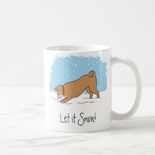 Shiba Inu liet het sneeuwen - de Gelukkige Koffiemok