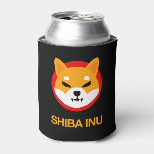 Shiba Inu Logo en tekst onder Afbeelding Blikjeskoeler (Blikje Voorkant)