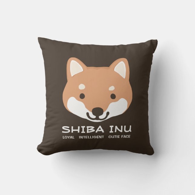 Shiba Inu Loyal Intelligent Cutie Face | Cute Dog Kussen (Voorkant)