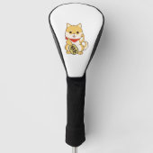 Shiba Inu Lucky Cat Pose Golfheadcover (Voorkant)