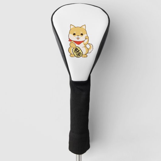 Shiba Inu Lucky Cat Pose Golfheadcover (Voorkant)