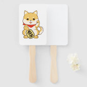 Shiba Inu Lucky Cat Pose Handwaaier (Voorkant en achterkant)