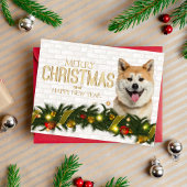 Shiba Inu Merry Happy Nieuwjaar Feestdagenkaart