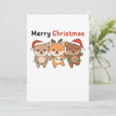 Shiba Inu Merry Kerstmis Dogs Feestdagenkaart (Staand voorkant)