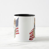 Shiba Inu met Amerikaanse vlag Mok (Midden)