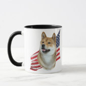 Shiba Inu met Amerikaanse vlag Mok (Links)