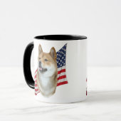 Shiba Inu met Amerikaanse vlag Mok (Voorkant links)
