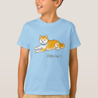 Shiba Inu met een lichtblauwe kraag T-shirt