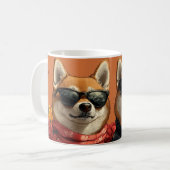 Shiba Inu met Hart Rozen Valentijnsdag Koffiemok (Voorkant links)