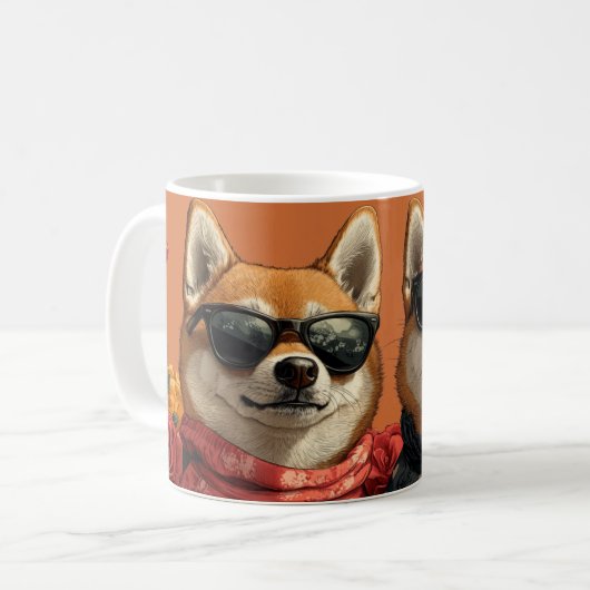 Shiba Inu met Hart Rozen Valentijnsdag Koffiemok (Voorkant links)