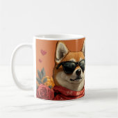 Shiba Inu met Hart Rozen Valentijnsdag Koffiemok (Links)