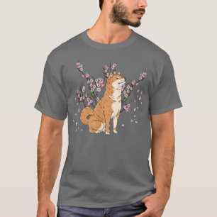 Shiba Inu met prachtige Sakura Cherry Blossom T- T-shirt