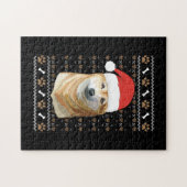 Shiba Inu met Santa Hat Ugly Merry Kerstmis Legpuzzel (Horizontaal)